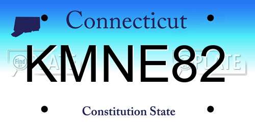 KMNE82 Connecticut License Plate