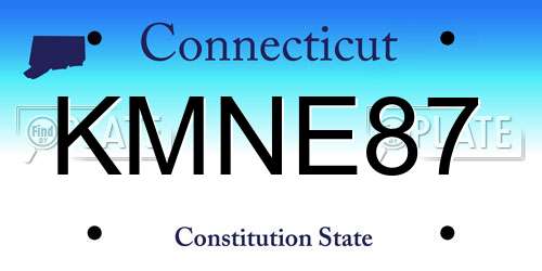 KMNE87 Connecticut License Plate
