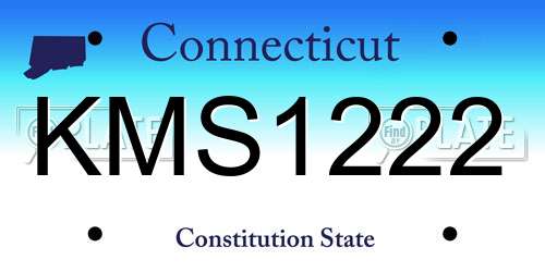 KMS1222 Connecticut License Plate
