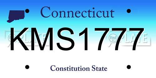 KMS1777 Connecticut License Plate