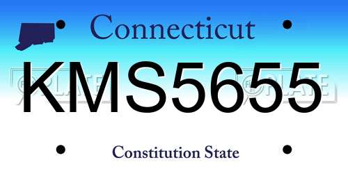 KMS5655 Connecticut License Plate