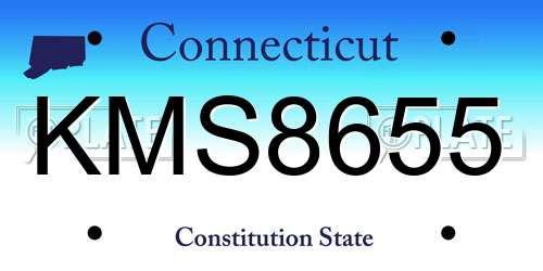 KMS8655 Connecticut License Plate