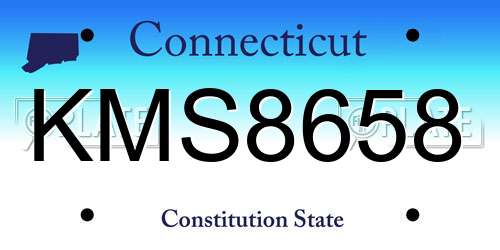 KMS8658 Connecticut License Plate