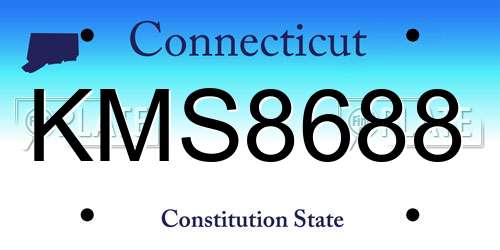 KMS8688 Connecticut License Plate