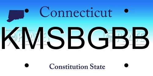 KMSBGBB Connecticut License Plate