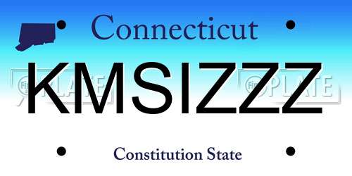 KMSIZZZ Connecticut License Plate