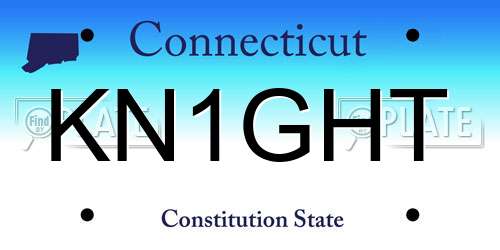 KN1GHT Connecticut License Plate