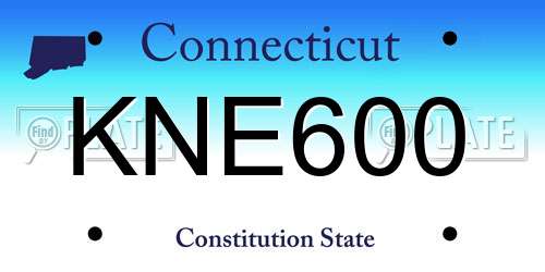 KNE600 Connecticut License Plate