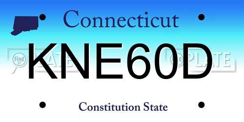 KNE60D Connecticut License Plate