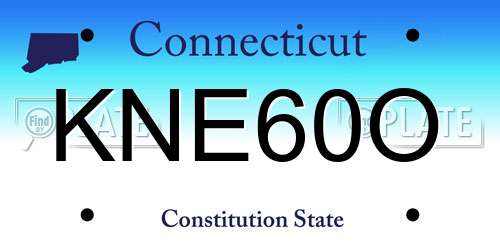 KNE60O Connecticut License Plate
