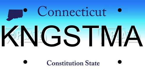 KNGSTMA Connecticut License Plate