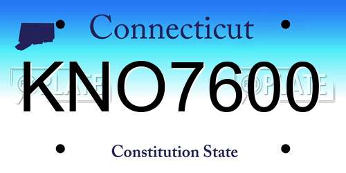 KNO7600 Connecticut License Plate