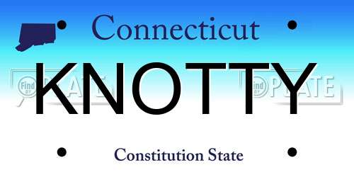 KNOTTY Connecticut License Plate