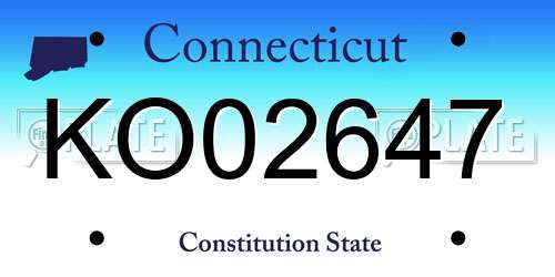 KO02647 Connecticut License Plate