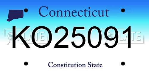 KO25091 Connecticut License Plate