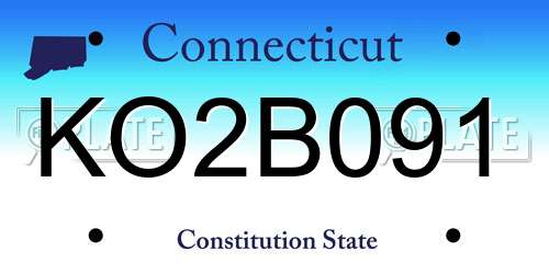 KO2B091 Connecticut License Plate
