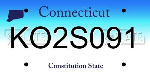 KO2S091 Connecticut License Plate