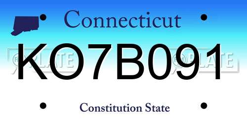 KO7B091 Connecticut License Plate