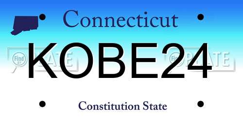 KOBE24 Connecticut License Plate