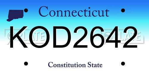 KOD2642 Connecticut License Plate