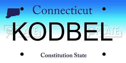 KODBEL Connecticut License Plate