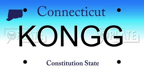 KONGG Connecticut License Plate