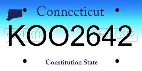 KOO2642 Connecticut License Plate