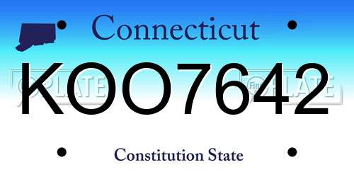 KOO7642 Connecticut License Plate