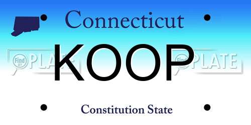 KOOP Connecticut License Plate