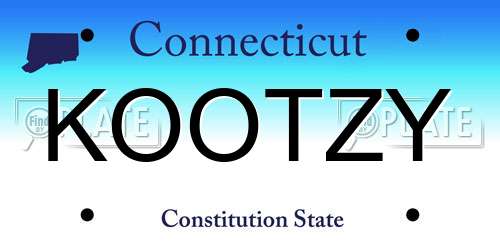 KOOTZY Connecticut License Plate