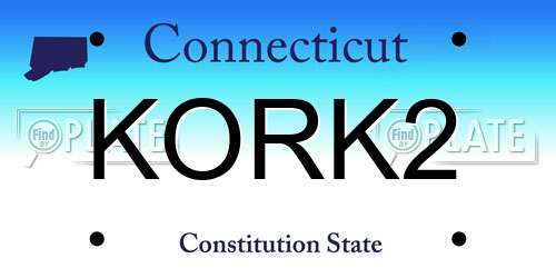 KORK2 Connecticut License Plate