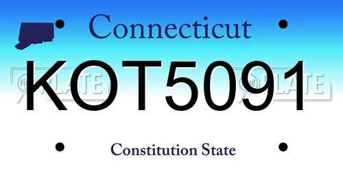 KOT5091 Connecticut License Plate