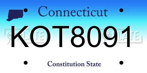KOT8091 Connecticut License Plate