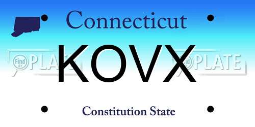 KOVX Connecticut License Plate