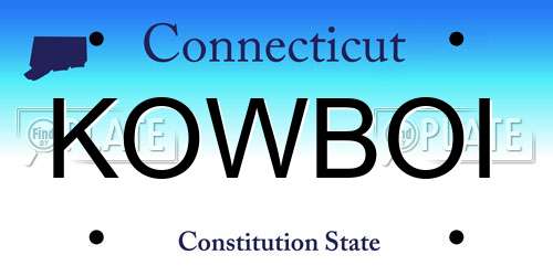 KOWBOI Connecticut License Plate