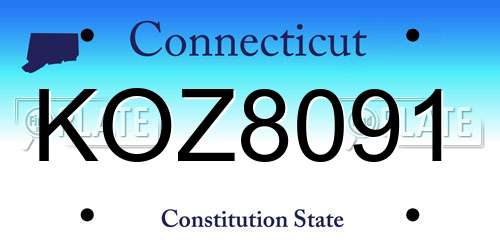 KOZ8091 Connecticut License Plate