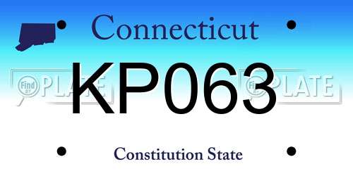 KP063 Connecticut License Plate