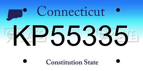 KP55335 Connecticut License Plate