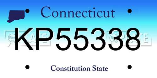 KP55338 Connecticut License Plate