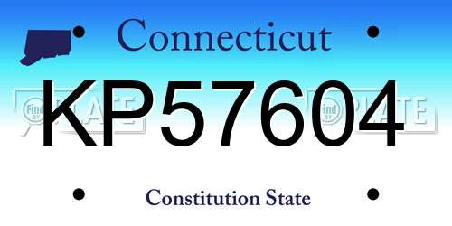 KP57604 Connecticut License Plate