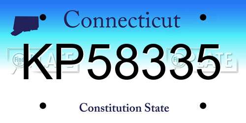 KP58335 Connecticut License Plate