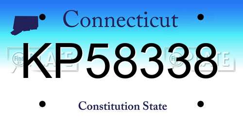 KP58338 Connecticut License Plate