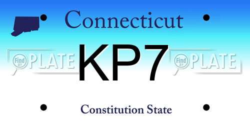 KP7 Connecticut License Plate