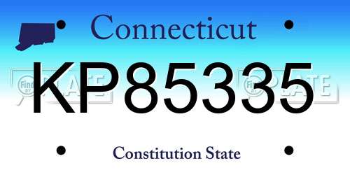 KP85335 Connecticut License Plate