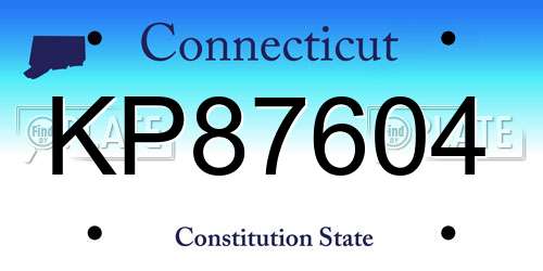 KP87604 Connecticut License Plate