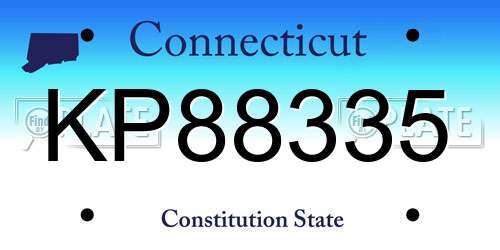 KP88335 Connecticut License Plate