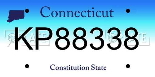 KP88338 Connecticut License Plate