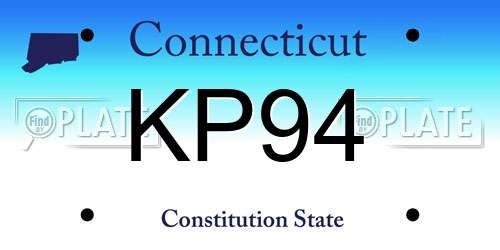 KP94 Connecticut License Plate