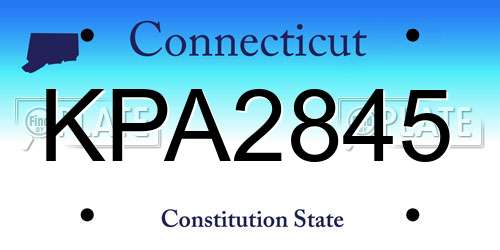 KPA2845 Connecticut License Plate