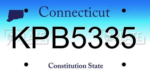 KPB5335 Connecticut License Plate